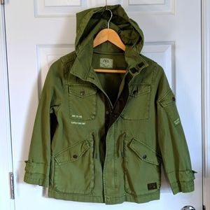Zara Boys Khaki Parka Sz 9